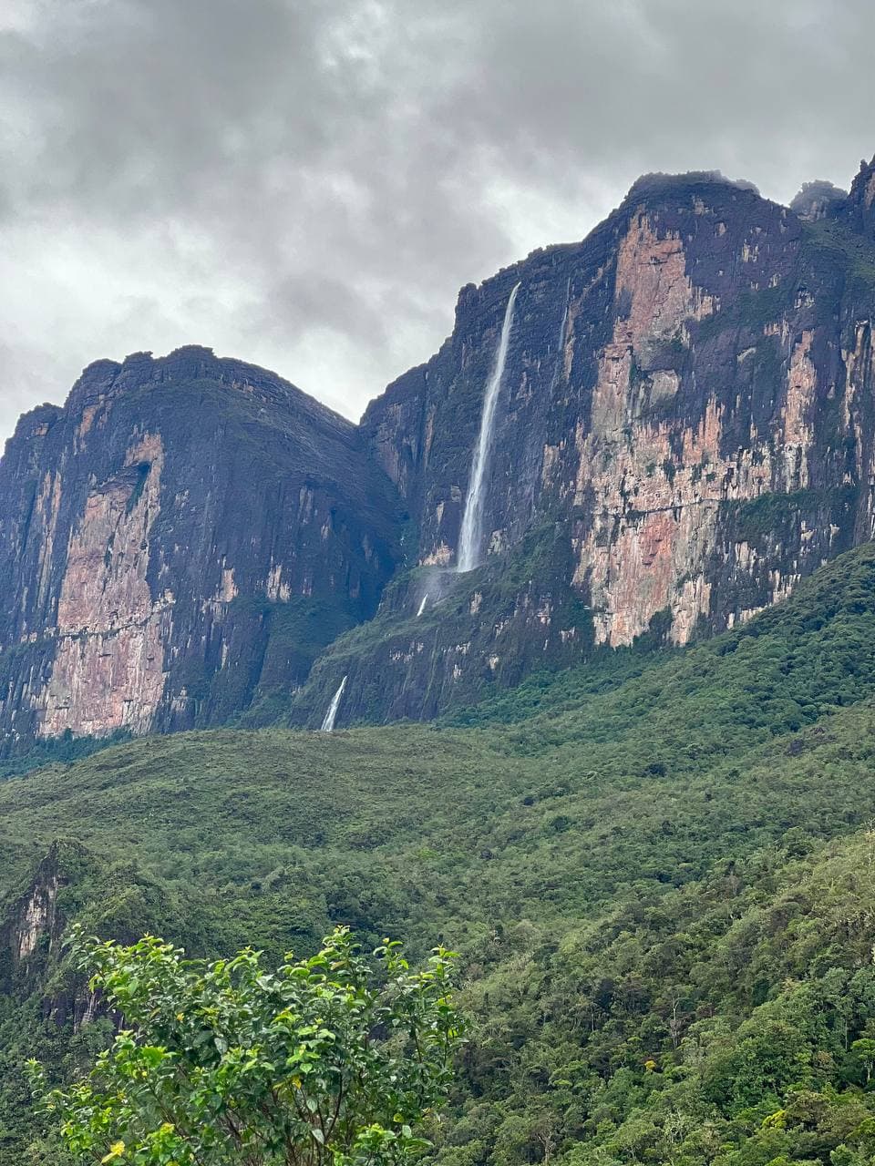 Paredes de tepuy con cascadas en el Parque Nacional Canaima
